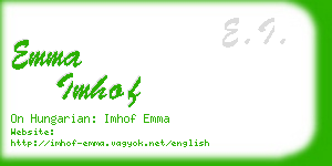 emma imhof business card